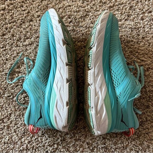 Hoka One Bondi 7 Road Running Shoes Aquarelle Eggshell Blue Size 11 - Picture 4 of 13